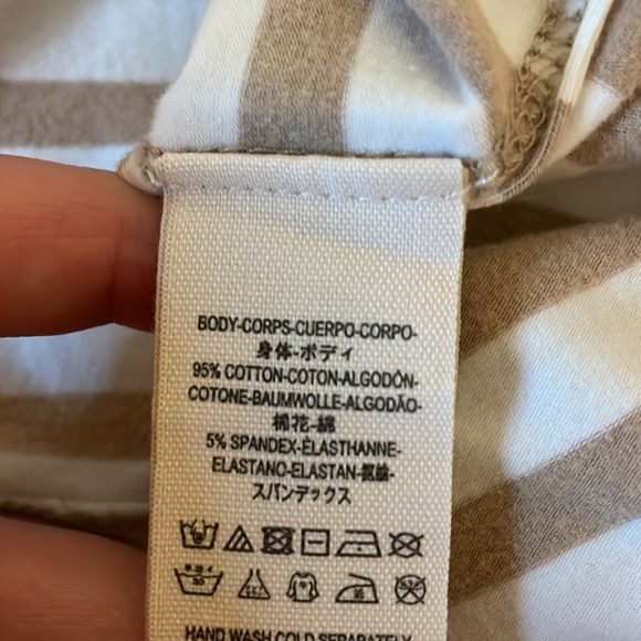 We the Free Womens large top tank Striped Tan White button tie back casual NWT - Picture 7 of 8